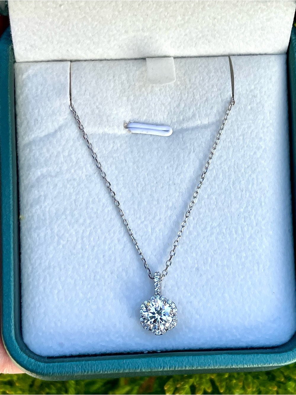 1CT Moissanite Pendant Sterling Silver Necklace, Dainty, Minimalist Bridal